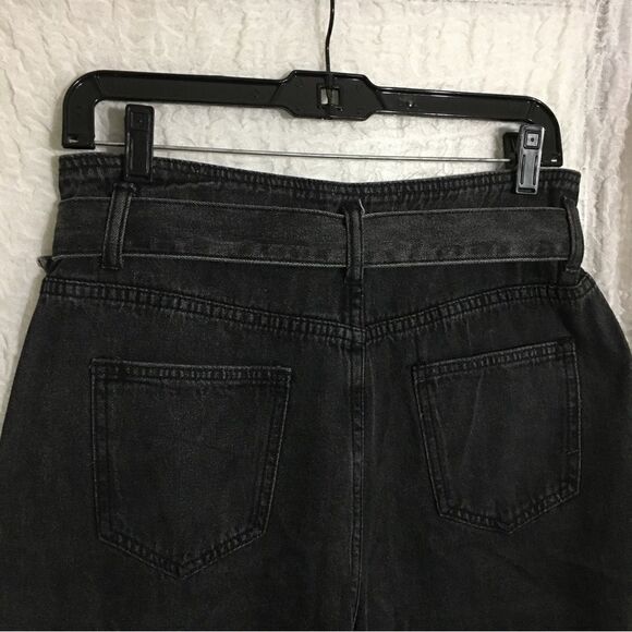 Cloud Ten NWT Black Denim Belted Wide Jeans Size Large - Picture 10 of 12